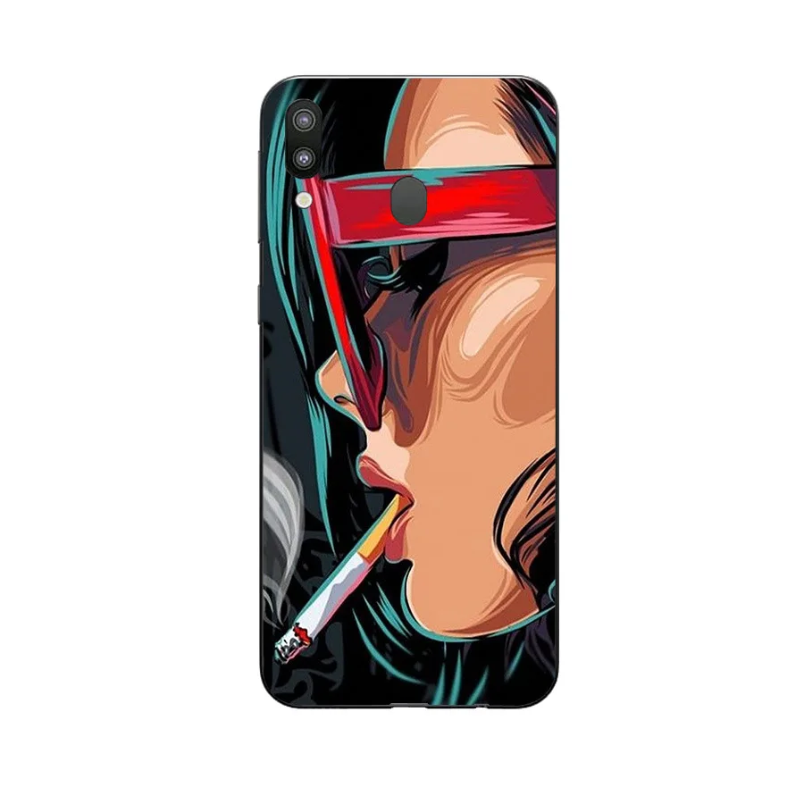 Чехол для Samsung Galaxy M20 мягкий силиконовый чехол из ТПУ с цветочным узором телефона |