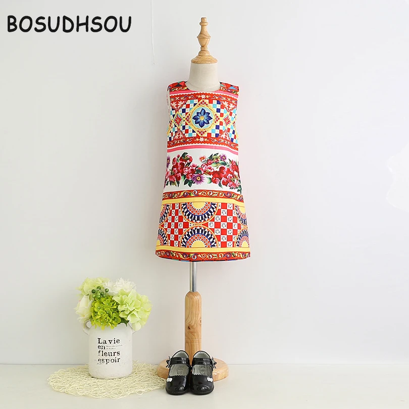 Bosudhsou/платье для девочек Новинка 2018 года сезон весна-лето платье маленьких в