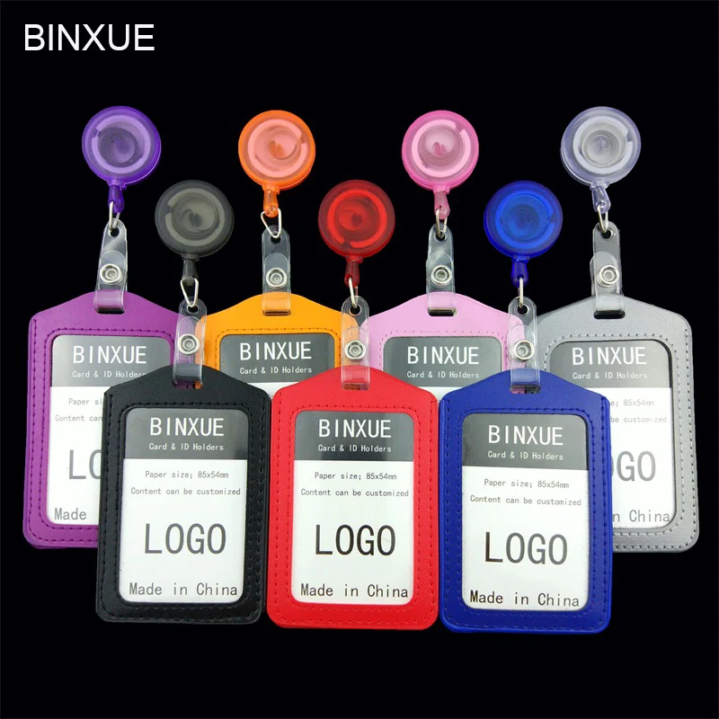 Чехол BINXUE для карт и удостоверений легко пристегивающийся идентификационный