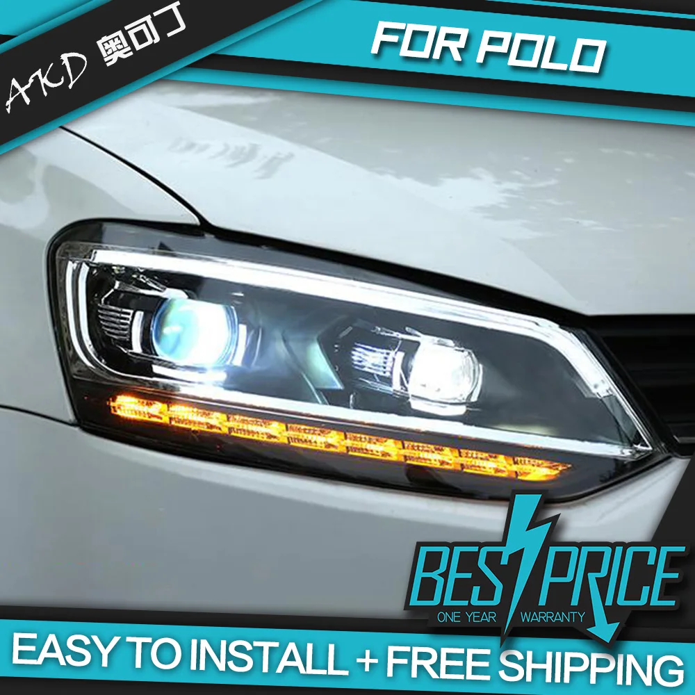 Автомобильный Стайлинг для Polo фары 2011 2018 светодиодный задний фонарь