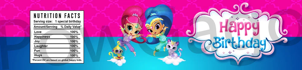 Индивидуальные блестящие ярлыки для бутылок с водой на заказ товары детского дня