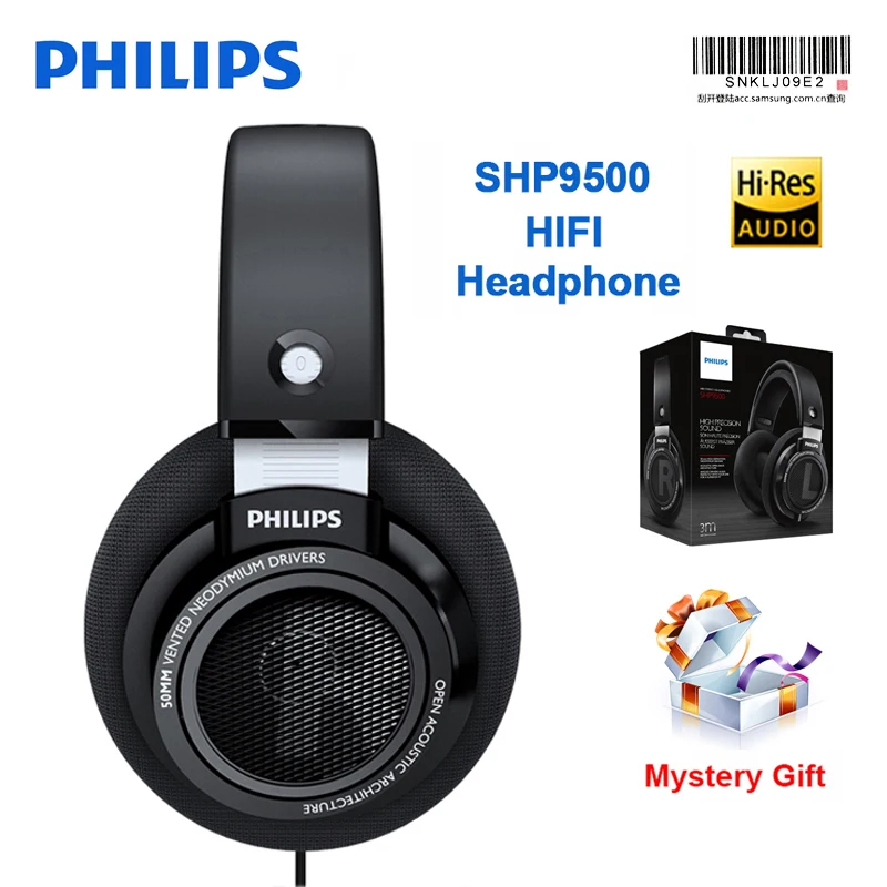 Philips SHP9500 HIFI Professional наушники Active шум отмена неодимовые драйверы гарнитура для Xiaomi