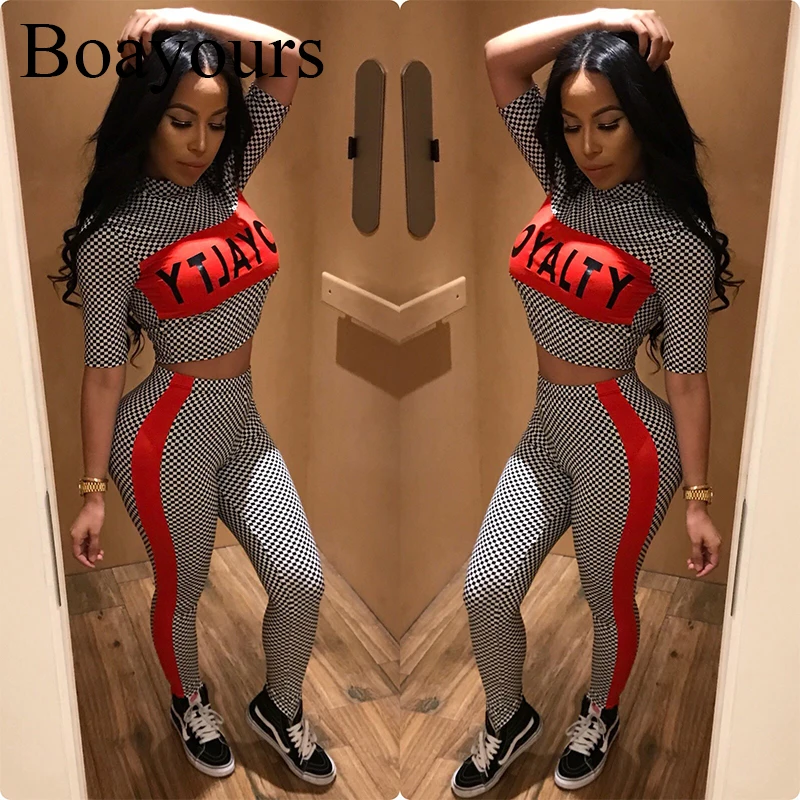 Boayours 2018 Casual Ladies 2 Piece Set Print Jumpsuit Women Tops Rompers Long Pants Autumn Short Sleeve Sexy Bodysuit Overalls | Женская