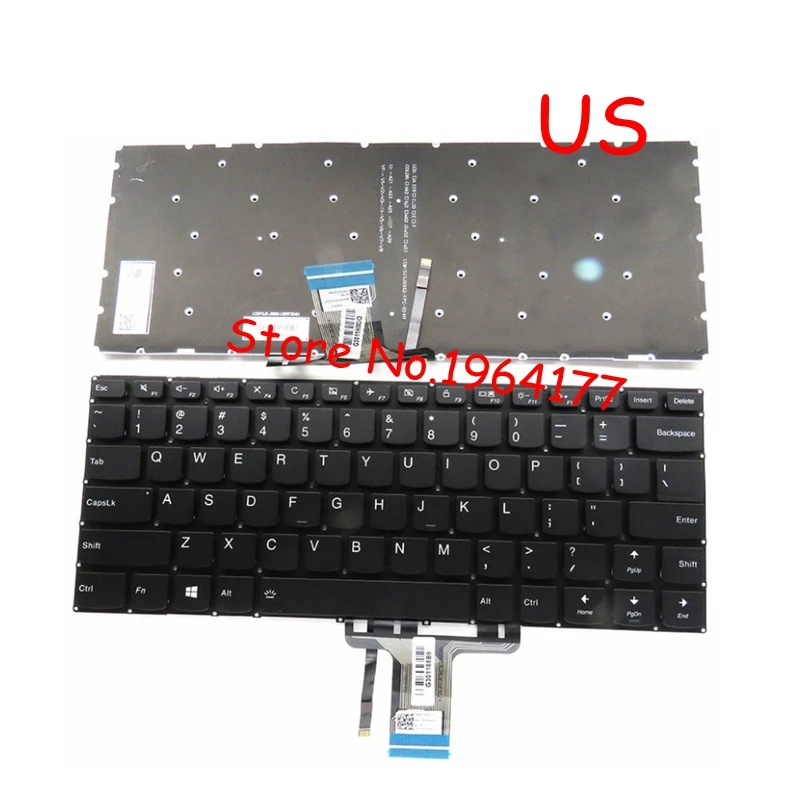 Клавиатура для Lenovo Yoga 710 14IKB 14ISK 15IKB 15ISK черная с подсветкой США|Клавиатуры замены| |