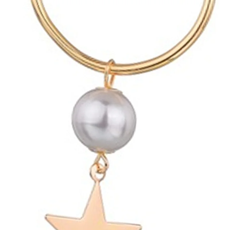 Alloy Hollow Round Neck Silk Scarf Buckle Brooch Female Gold Color Five-Pointed Star Imitation Pearl Pendant Shawl | Украшения и