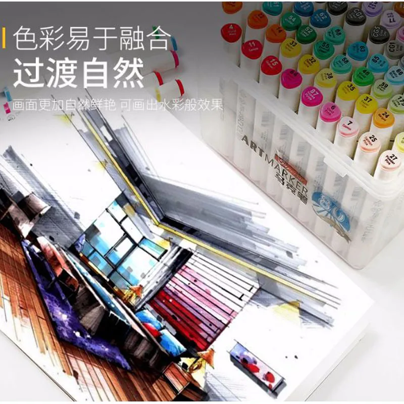 Superior 40/60/80/120/160Colors Pen Marker Set Dual Head Sketch Markers Brush Pen For Draw Manga Animation Design Art Supplies
Superior 40/60/80/120/160Colors Pen Marker Set Dual Head Sketch Markers Brush Pen For Draw Manga Animation Design Art Supplies