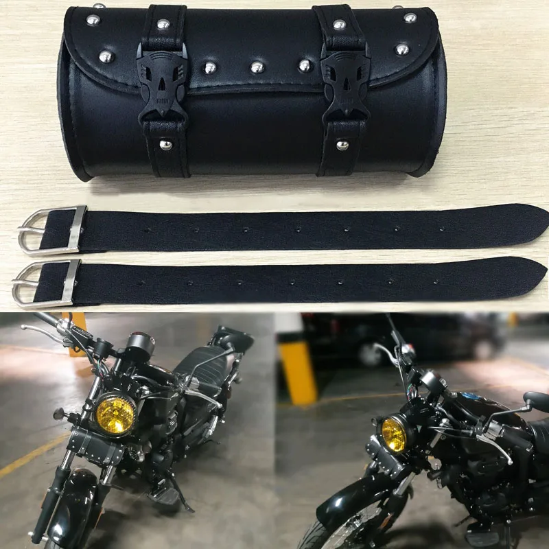 Универсальная инструментальная сумка для Мотоцикл Кожаная Сумка седло черный