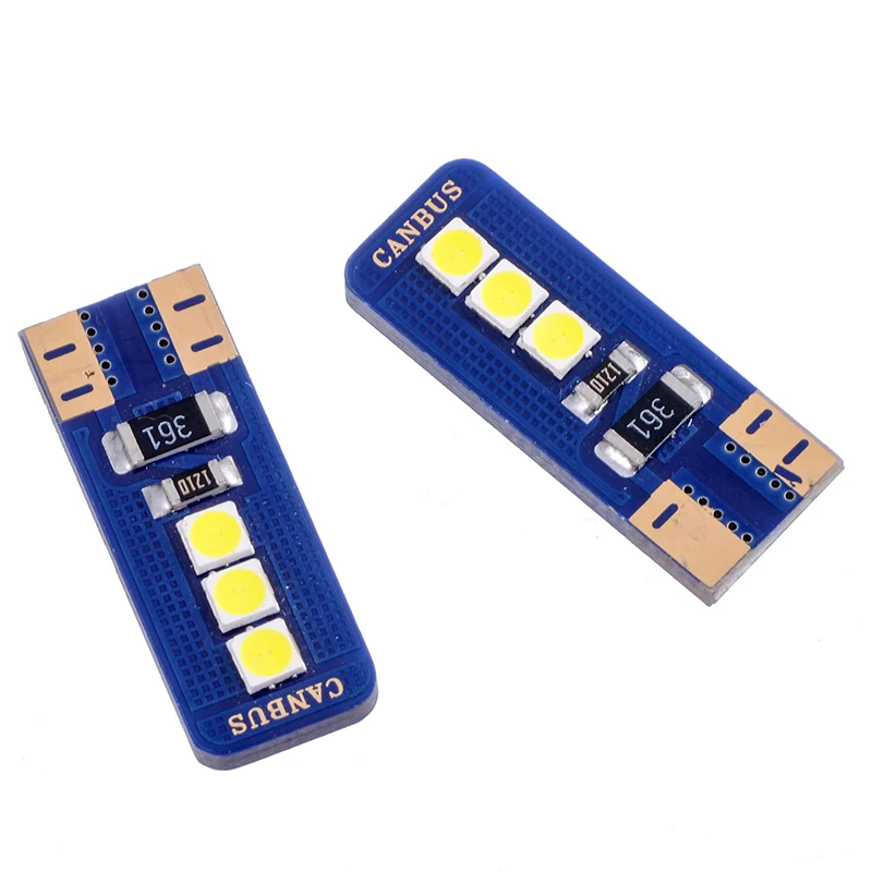 10 шт. T10 W5W светодиодные лампы 3030 SMD 168 194 автомобильные аксессуары зазор для чтения