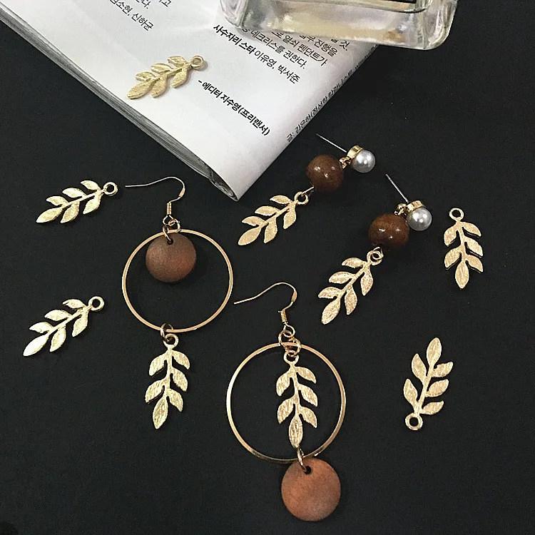 

DIY accessories alloy simple leaf earring bracelet pendant