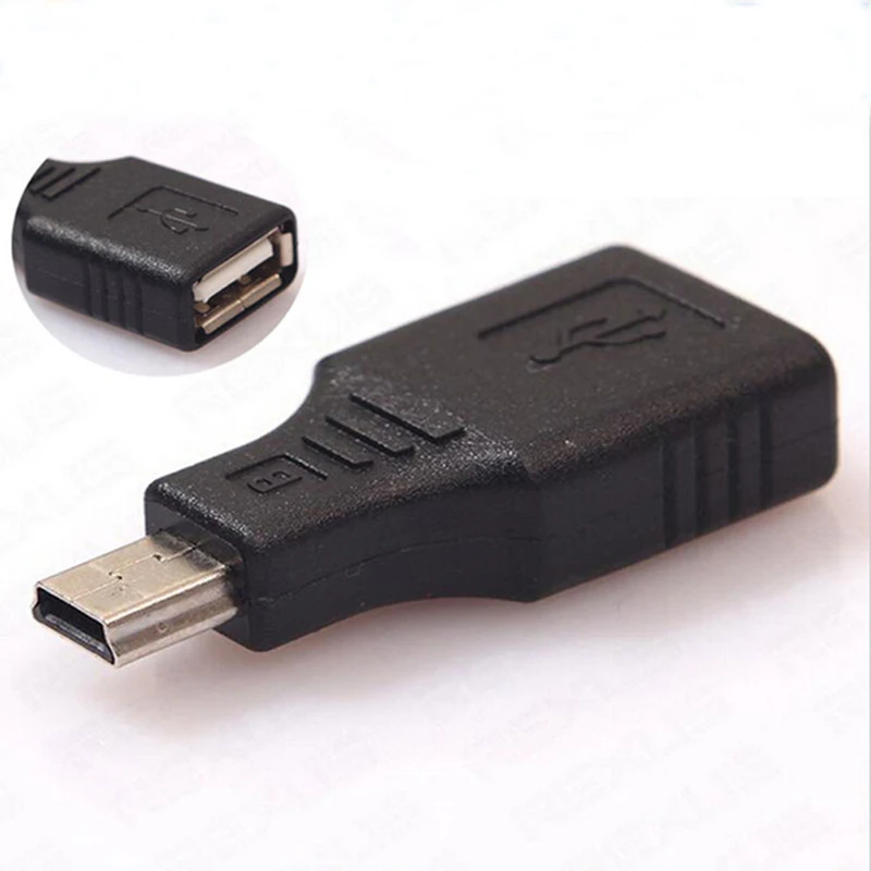 Адаптер 10 шт./лот Mini USB штекер гнездо OTG преобразователь передача данных
