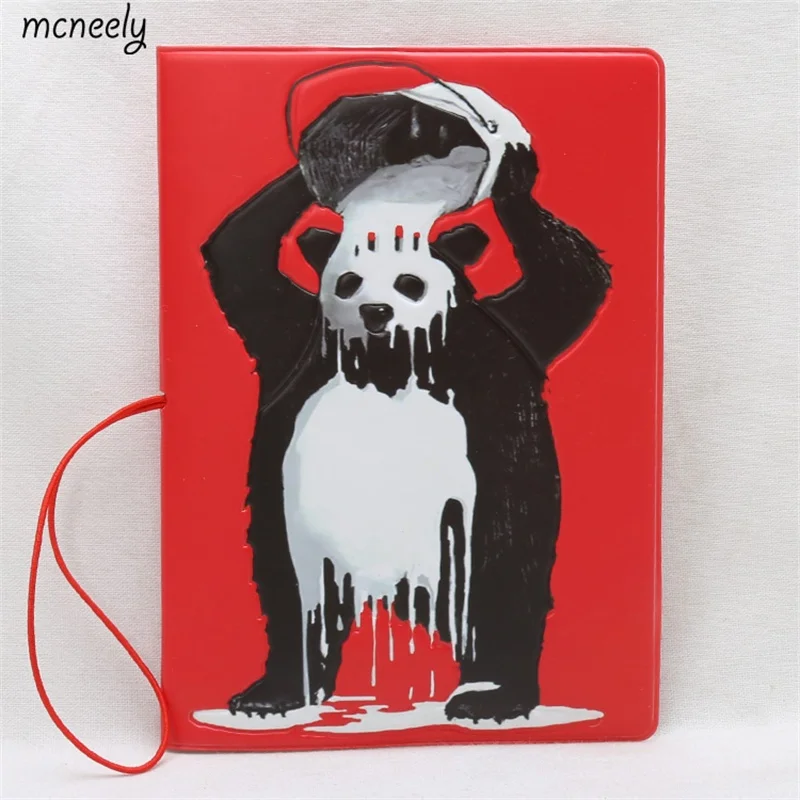 Cutely Panda Обложка для паспорта в путешествии искусственная кожа ПВХ 3D дизайн 14*9 6 см