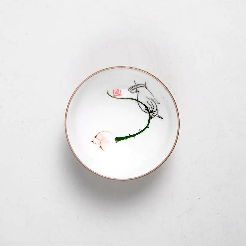 Керамика большой Размеры фарфорная чашка для чая Gaiwan и рисунком «кунг-фу чайный сервиз ручной росписью нарисованная маленькая чаша для церемонии Декорации для дома - Цвет: 1