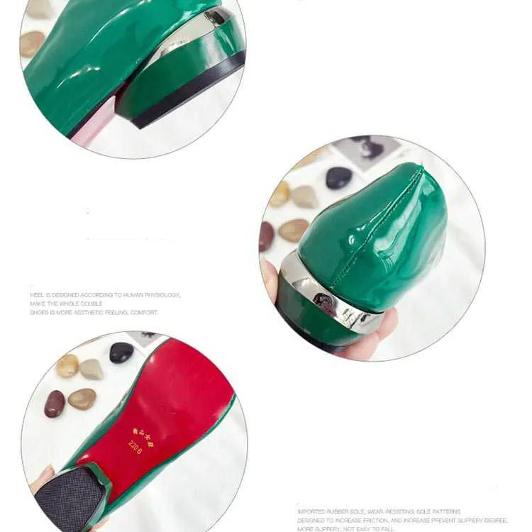 Туфли-лодочки на низком каблуке кожаные туфли женские с острым носком красная