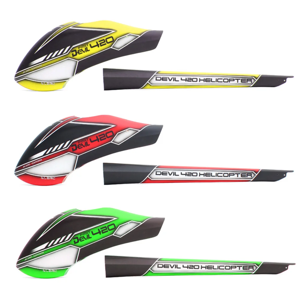 ALZRC Devil 380/420 Быстрый RC вертолет части стекловолокна покраска навес для ALZRC Devil 420 быстрые Запчасти для радиоуправляемого вертолета