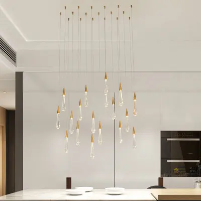 Светодиодный подвесной светильник в виде капли воды минималистический