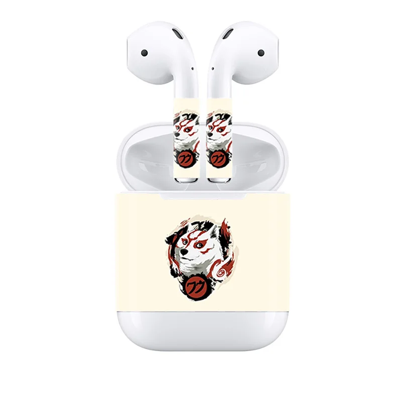 Съемный декоративный стикер для кожи AirPods с изображением попугая и паука