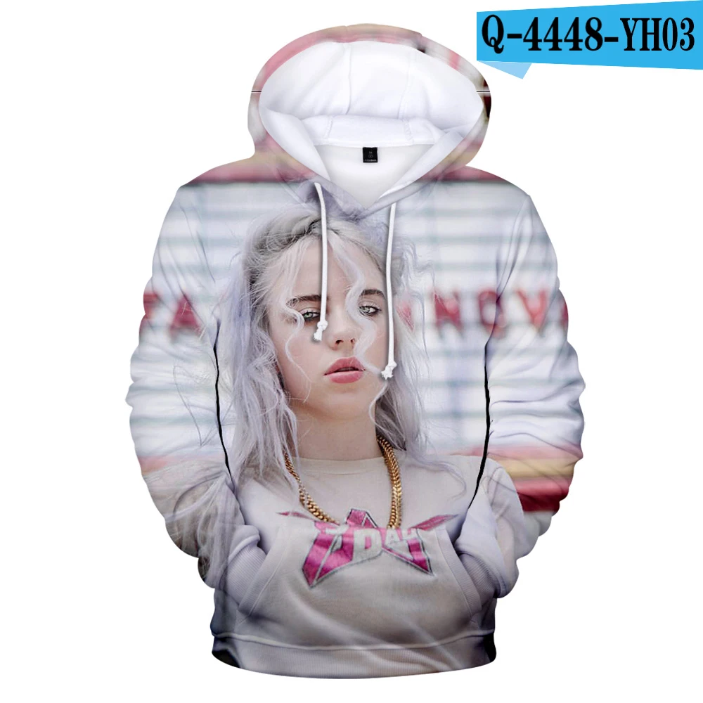 3D Лидер продаж, уличная одежда, billie eilish, толстовки, модная толстовка с капюшоном для мужчин/wo, Мужская толстовка, модная певица, хип-хоп, унисекс, толстовка с принтом, Топ - Цвет: 3D