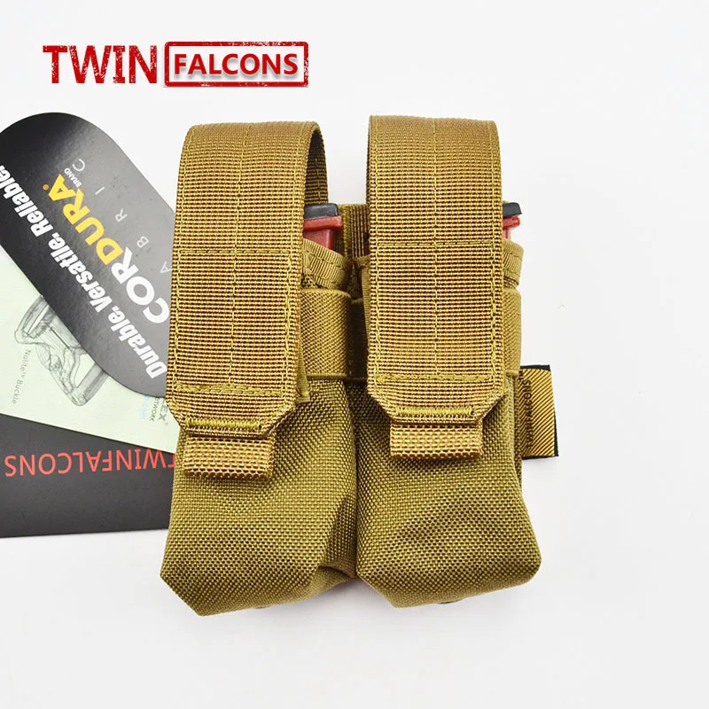 Cordura 1000D Тактический Molle Чехол Двойной Пистолет маг журнал закрыть кобура Открытый страйкбол боевой военный 9 мм TW-M006