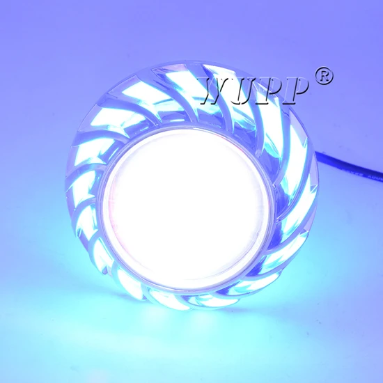blue light Светодиодный фонарь для мотоцикла, Электрический автомобильный головной светильник, двойной светильник с объективом, встроенный светильник с головой дьявола, Лазерный Пистолет, Точечный светильник dfdf - Цвет: blue light