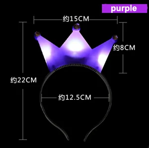 purple crown Детские светодиодный свет мышка с подсветкой, платье-пачка принцессы с бантом Корона ободок для волос группа Вокальный концерт украшения для вечеринки игрушка - Цвет: purple crown