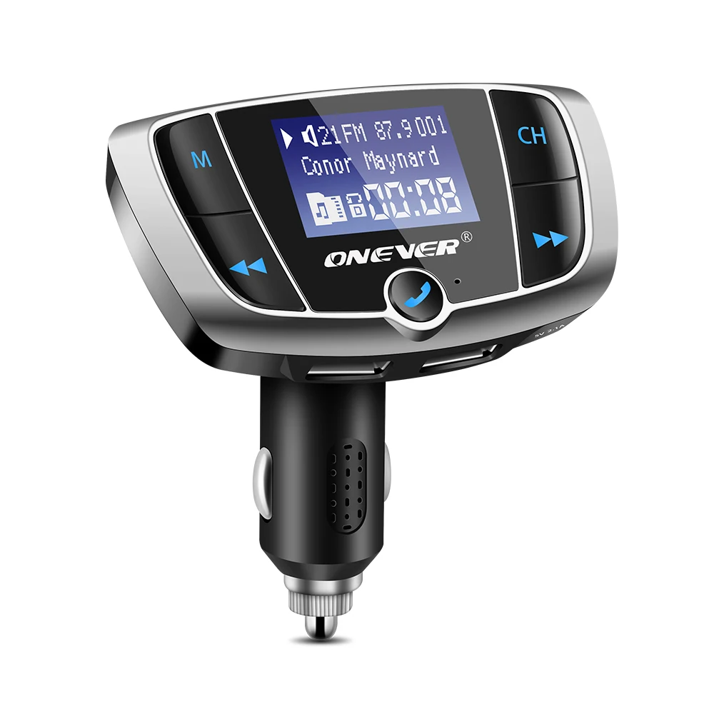 ONEVER T38 Bluetooth fm-передатчик автомобильный комплект с 3.4A двойной USB Автомобильное зарядное устройство вольтметр DC 12-24 В - Название цвета: silver