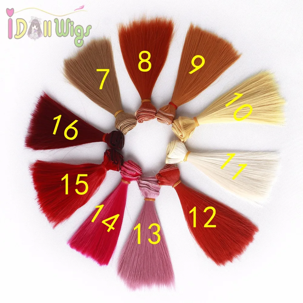 10 шт. парики для кукол 15 см красный синий желтый зеленый белый хаки|doll wig|american