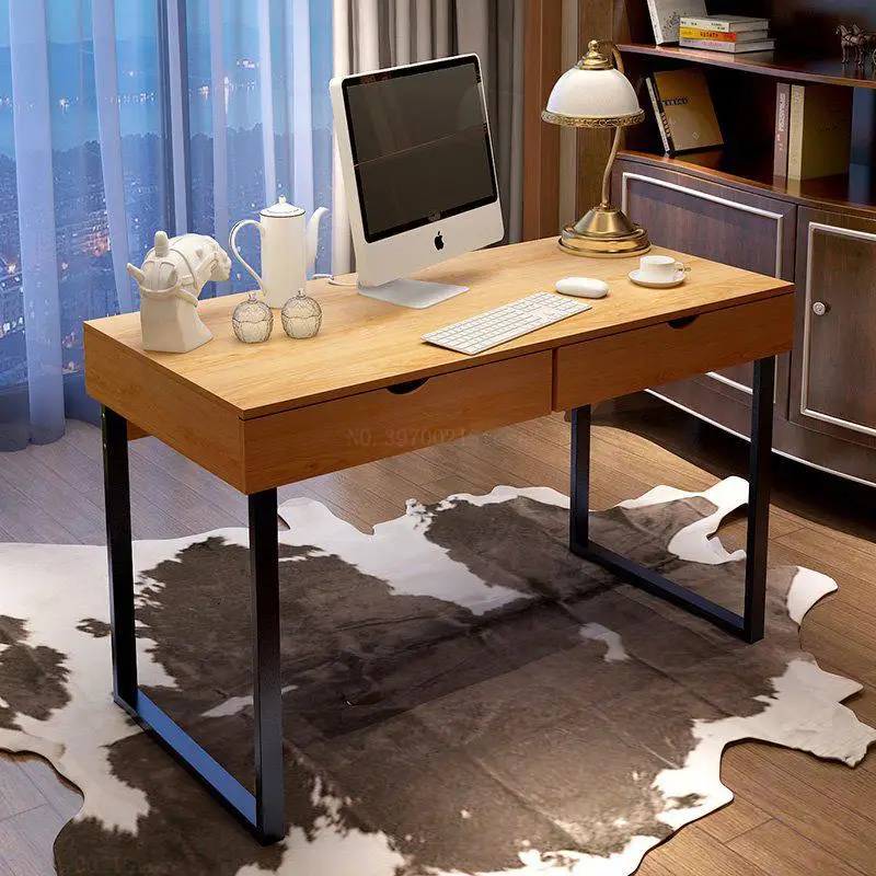 Стол настольный для домашнего ПК с 2 ящиками простой креативный компьютерный