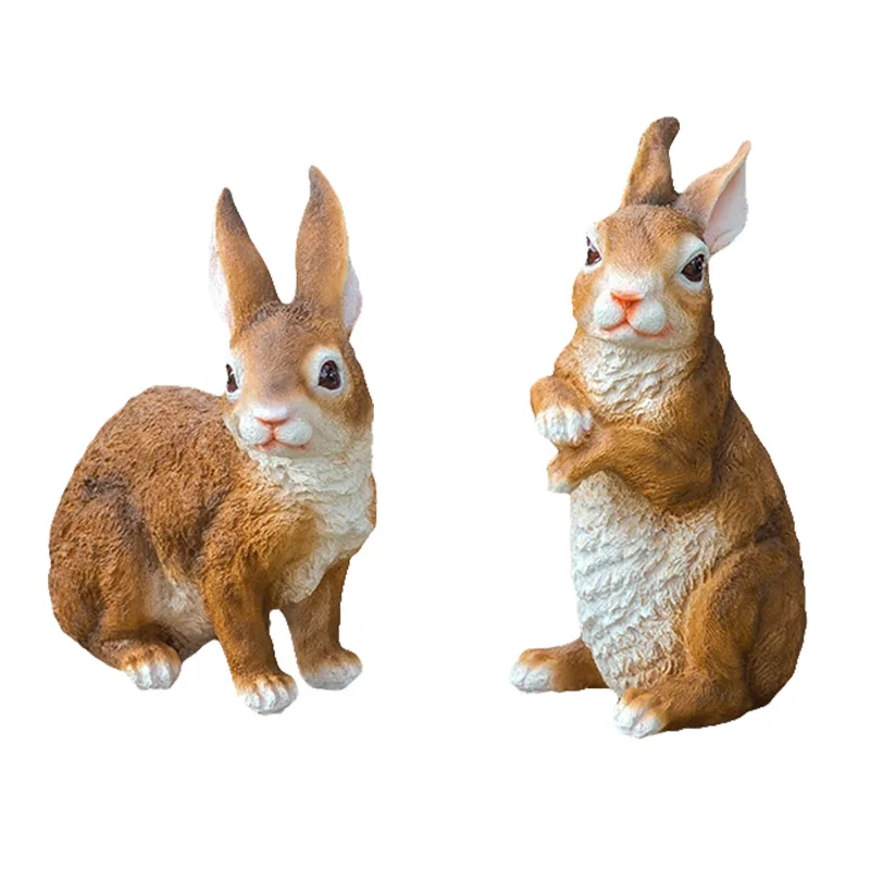 Полимерная 3D статуя любопытного кролика для сада цветочные горшки украшение