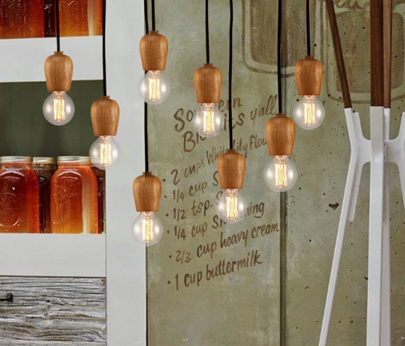 Яркая ретро-лампа из древесины дуба Sprout винтажный подвесной светильник