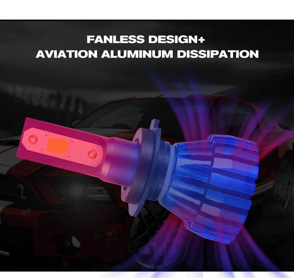 Aceersun 2 шт. 9005 HB3 9006 HB4 H11 H4 H7 Led H1 авто фар 72W фары для 8000LM 6500 к автомобильной лампы COB светодиодный чип 4300 K H3 без вентилятора
