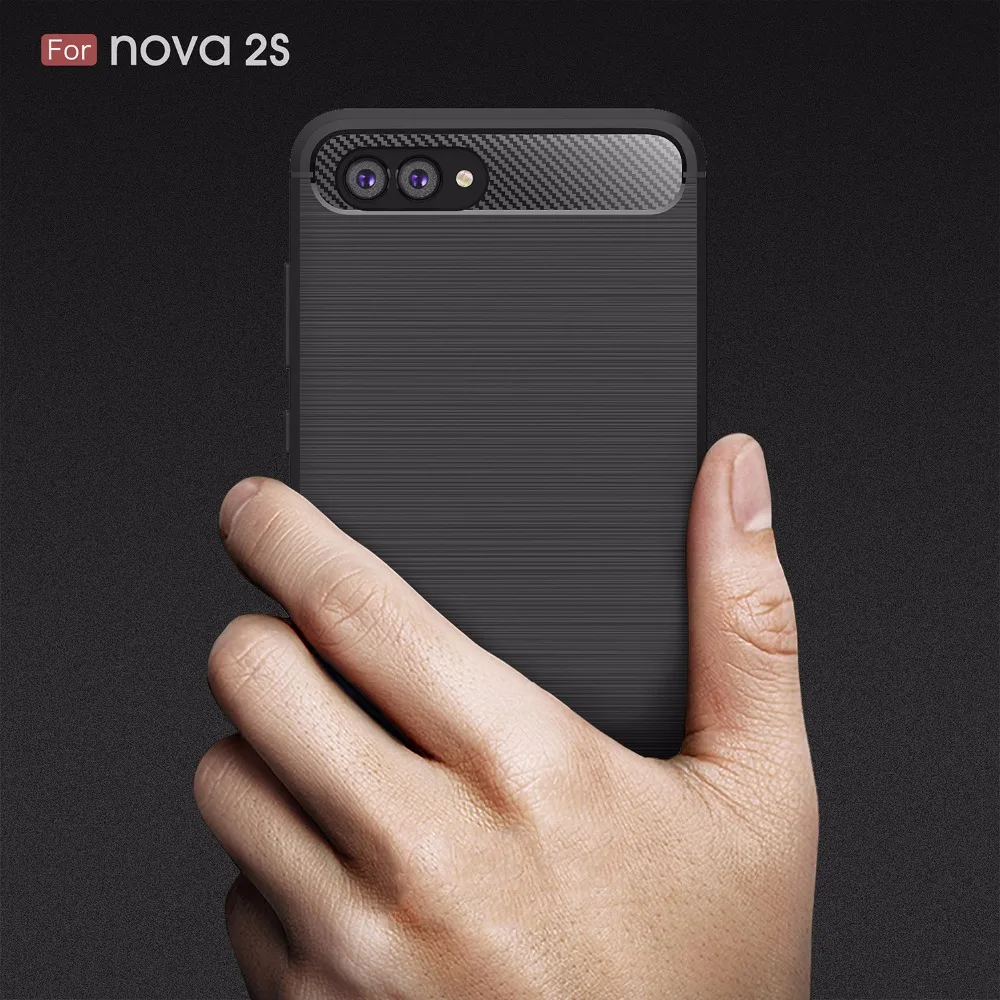1 шт. мобильного телефона Чехол для Huawei nova2s углерода Волокно противоударный чехол