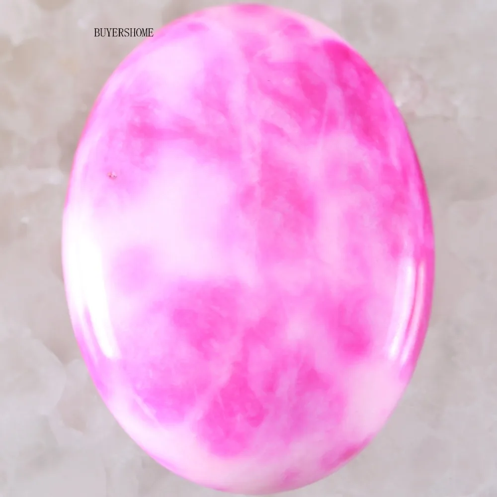 Free Shipping Fit Makeing Jewelry Necklace Bracelet Stone 30x40MM Natural Pink Jad Bead CAB Cabochon 1Pcs RK1719 | Украшения и
