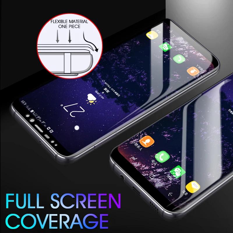 9D мягкий гидрогель Защитная пленка для Samsung Galaxy S8 S9 S10 Plus Note 8 9 Полный Экран