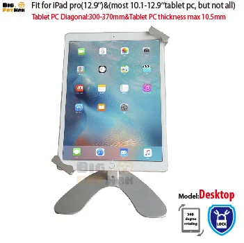 Prezzo Del Desktop Universale Tablet Supporto Per 10.1-12.9 Pollice Tablet Pc Del Basamento Del Supporto Di Sicurezza Per Ipad Pro Superficie Samsung Tab Desktop