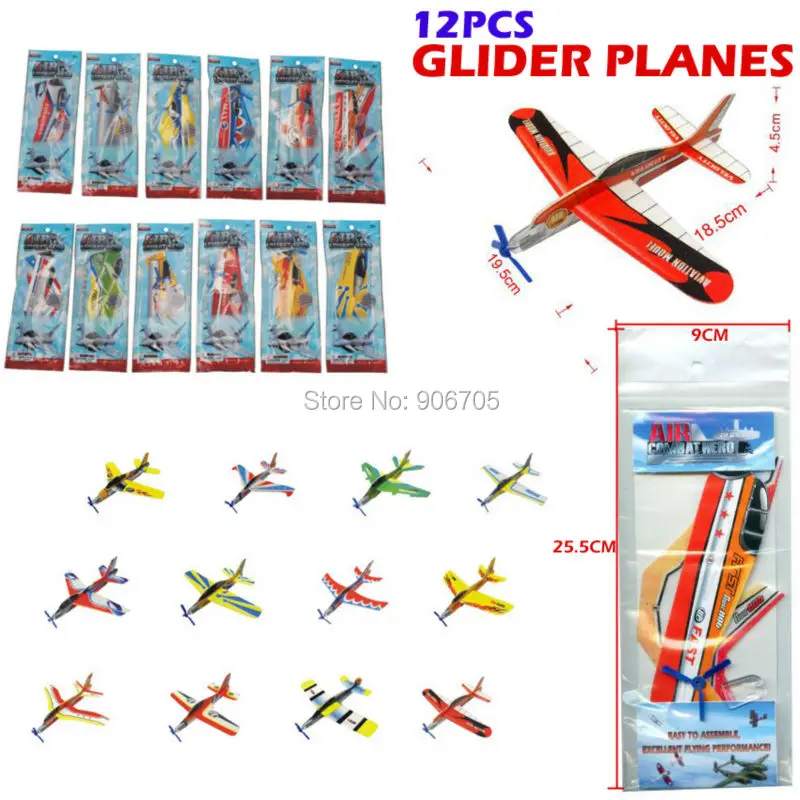 Летающий планер из пеноматериала DIY самолет дети Пазлы игрушки с сумкой-посылка 12