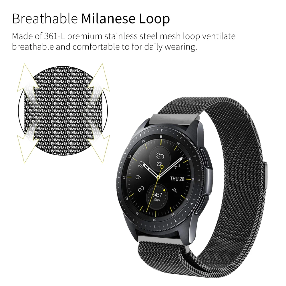 OULUCCI ремешки для часов/ремешок для huawei Watch gt ремешок 20 мм/22 мм из нержавеющей стали ремешок для huami amazfit bip band
