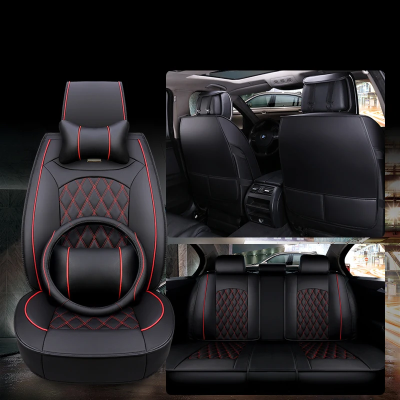 

WLMWL Universal Leather Car seat cover for Hyundai all models elantra terracan accent azera lantra tucson iX25 i30 iX35
