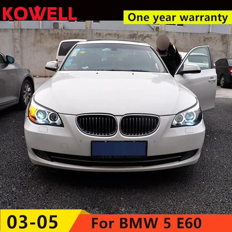 

KOWELL Car Styling For BMW E60 headlights 03-06 / 07-10 For E60 head lamp led DRL front Bi-Xenon Lens Double Beam HID KIT