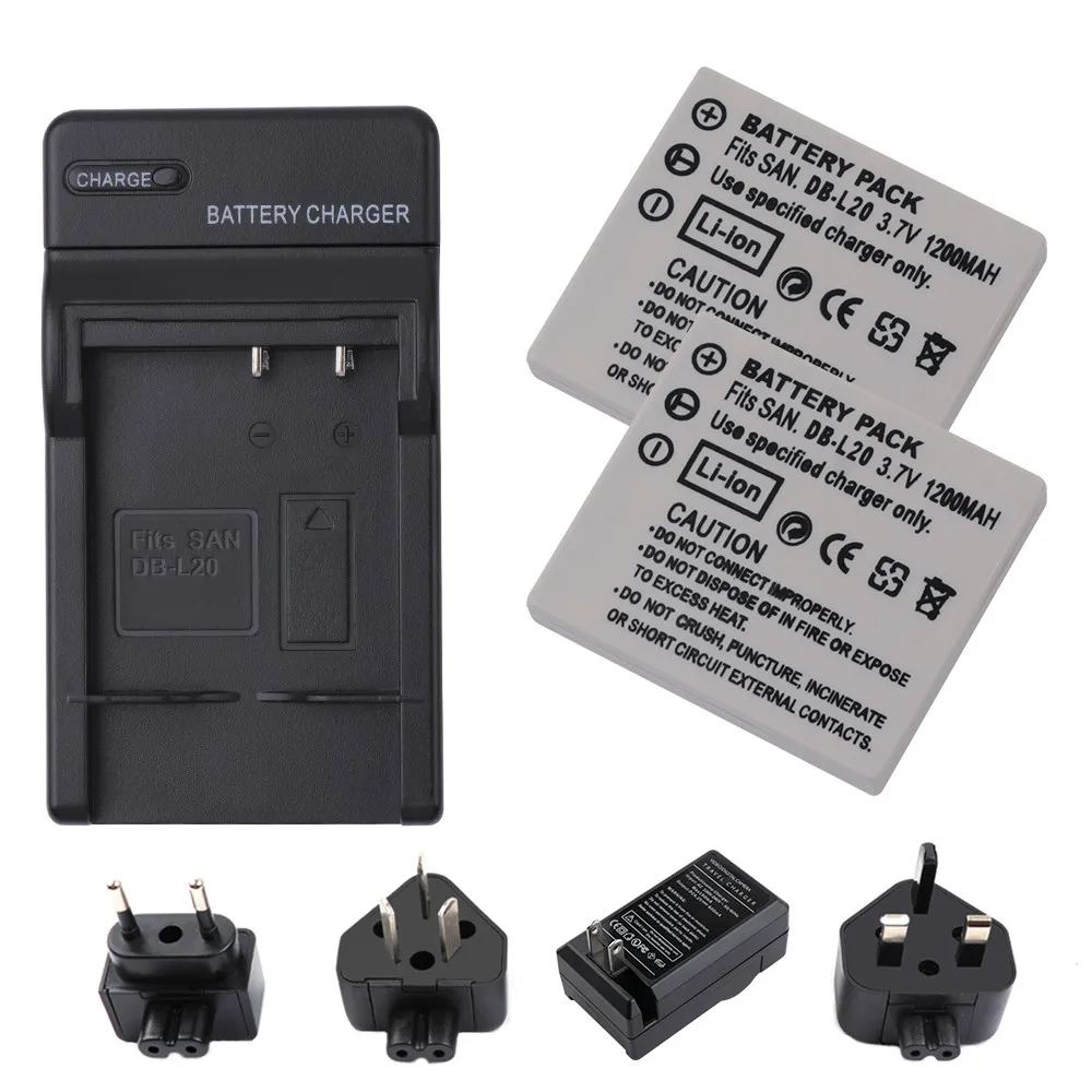 2X DB-L20 DB-L20A DB-L20AU DBL20 Батарея+ Зарядное устройство для Sanyo Xacti DMC-C1 C4 C5 DSC-J4 DSC-K4 CA65 E60 CG65 E6 CG6 DMX-CA8 DMX-CG9