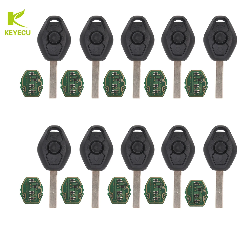 KEYECU 10 шт. EWS 3 кнопки дистанционного ключа Fob 315/433 МГц ID44 ДЛЯ BMW 5 7 серия 325 330 318 525 530 540