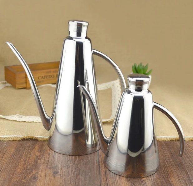 

500ML High Quality Oil Kettle Long Mouth Design 304 Stainess Steel Oil Bottle Oil Storage Tank Free Shipping