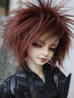 Парик из меха куклы BJD красный коричневый короткий парик для 1/3 1/4 DD SD MDD MSD