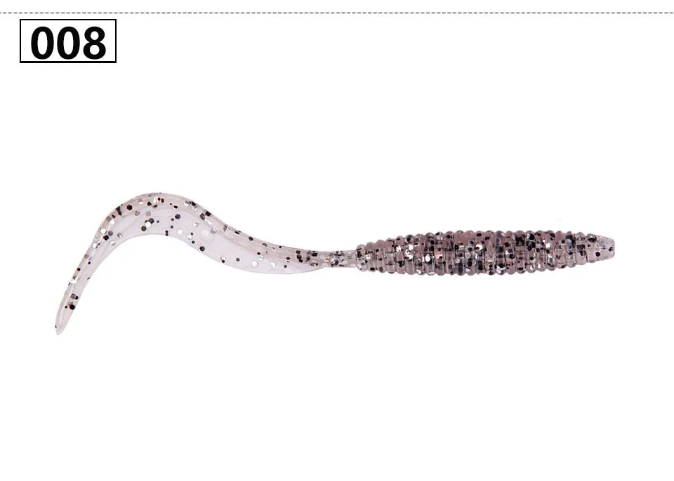 8 шт./лот, Мягкая приманка, червь 2,4 г, 12 см, гибкая приманка Tail grub, силиконовая приманка для рыбалки
