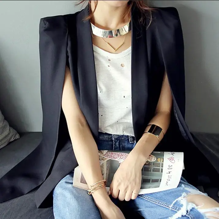 

Women Cape Suit Split Long Sleeve Casual Blazer Women's Blazers