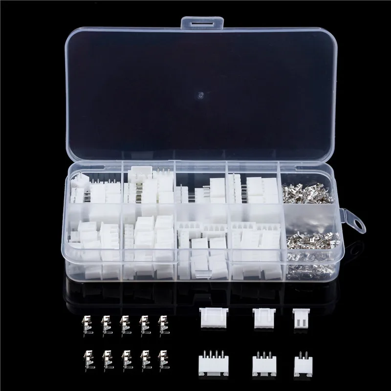 180pcs 2-4pin 150/180 шт 2/3/4/5 штифтов мужской женский Ассорти JST-XH 2,54 мм провод белый Корпус разъемы комплект джемпер булавки Голые терминалы комплект - Цвет: 180pcs 2-4pin