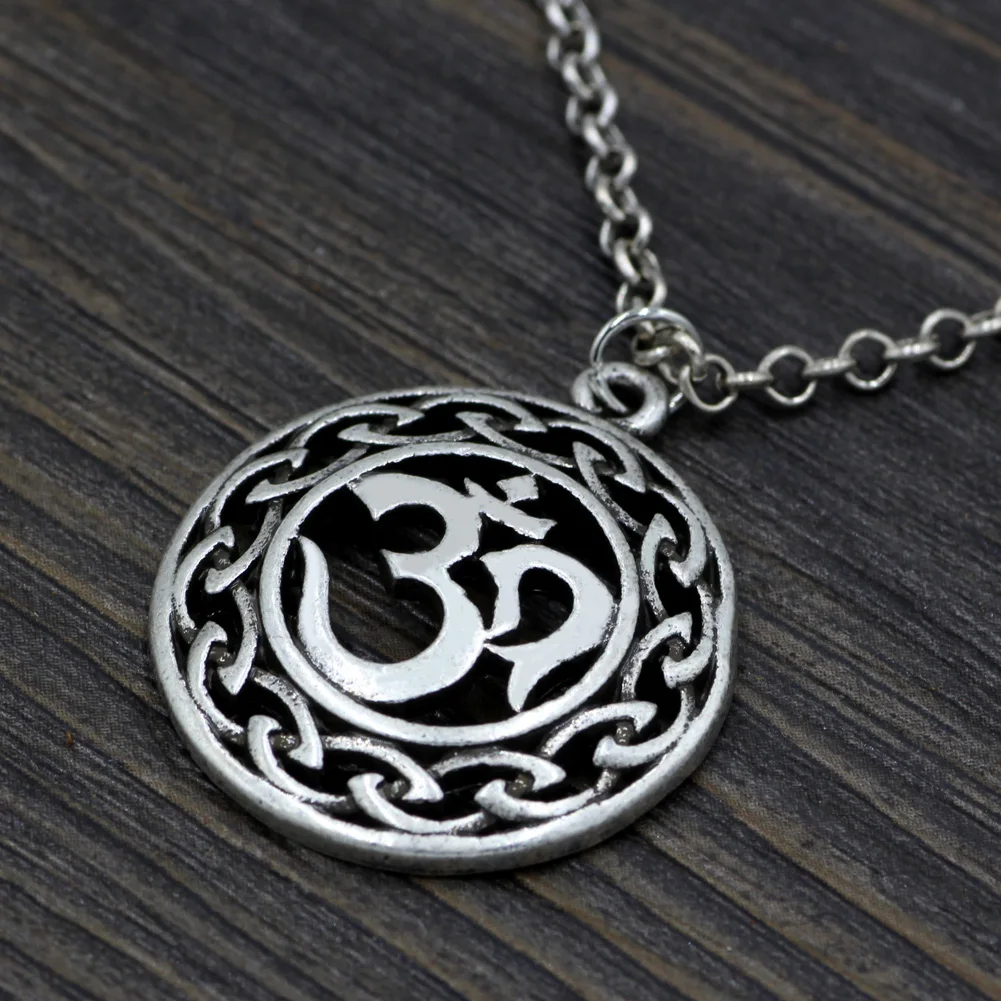 Посеребренное ожерелье Ом 3D ювелирные изделия Йога Медитация|yoga jewelry|ohm necklaceom