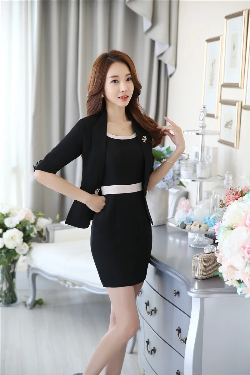 Весенне Летние Формальные женские костюмы под платье для женщин деловые