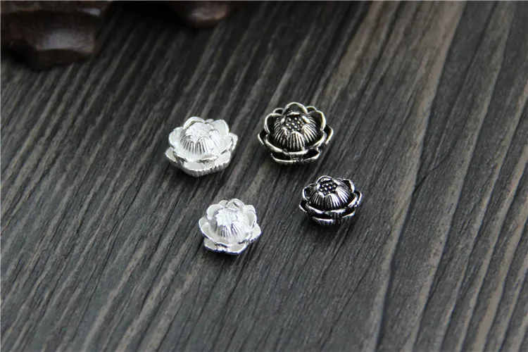 Authentic 925 Sterling Silver Color Charm Beads New Lotus Flower Bead Fit Bracelet Necklace Jewelry Gift For Woman