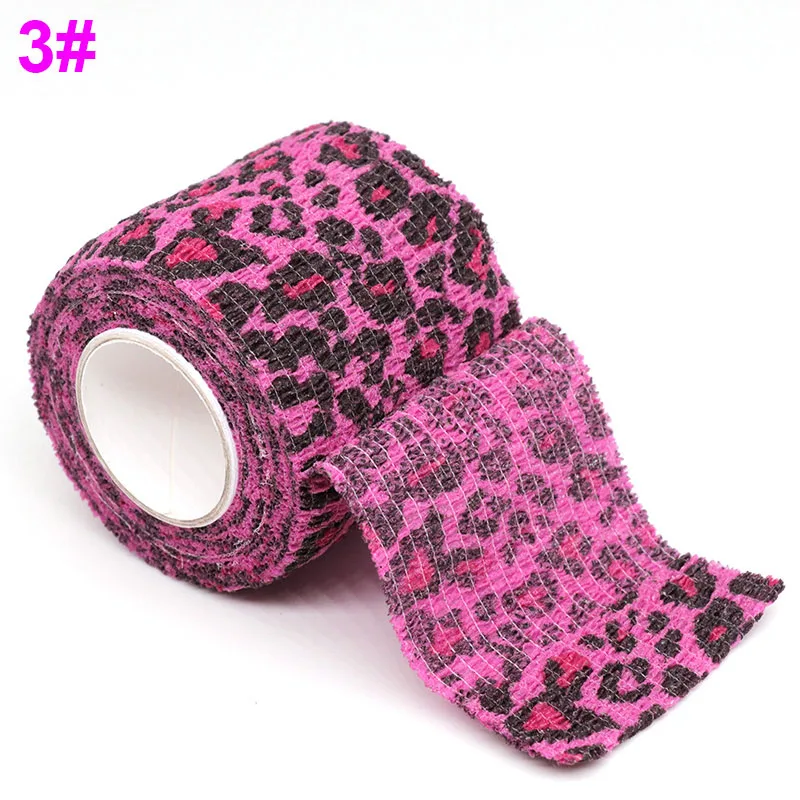 3 Leopard print Pink 4,5 м самоклеящаяся лента, медицинская терапия, эластичный бинт, защита колена, 1 шт., Спортивная, цветная, с принтом, для пальцев, суставов, ПЭТ лента - Цвет: 3 Leopard print Pink