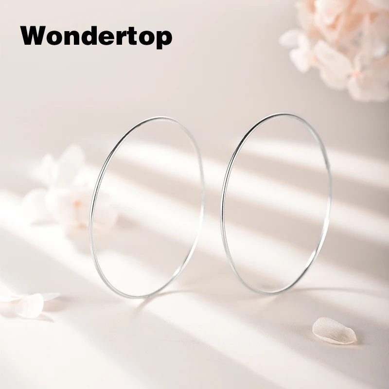 Wondertop Аутентичные стерлингового серебра 925 простой маленький средний большой